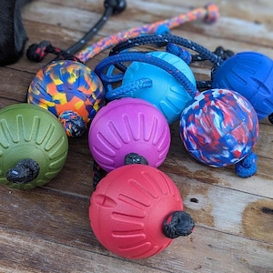 8,5 cm skumbelöningsboll för hundar | Apportbollsleksak, förlovningsleksak för hundförare, belöningsleksak för arbetssport, boll på snöre, flytande boll