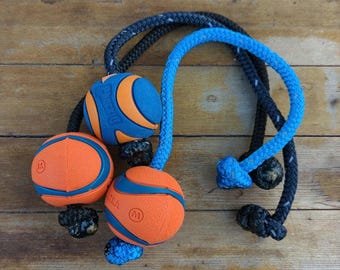 Chuck-It Ultra Dog Reward Ball Tug | Fetch Ball Tug Toy, Handler Engagement Toy, Working Sport K9 Reward, Ball on a String, Squeaker Ball