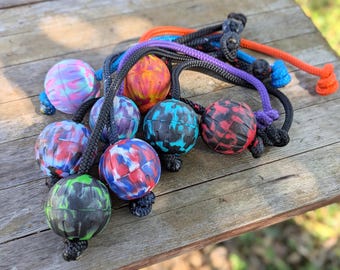Remorqueur de récompense en mousse de 2,75 po. pour chien | Remorqueur à balles récupérées, jouet de fiançailles pour maître-chien, récompense K9 pour sport de travail, balle sur une ficelle, remorqueur à balle flottante