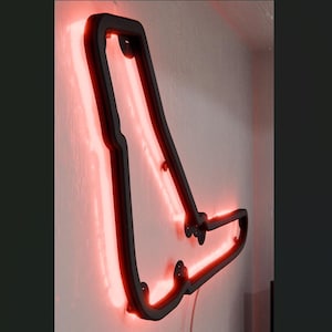 Large Race Track Wall Art – P1 Pole Series Backlit Circuit – Racing Decor for Fans