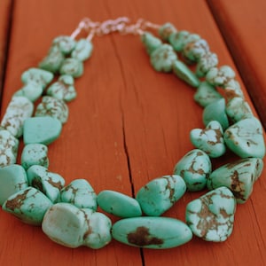 Turquoise Necklace, Chunky Turquoise Necklace