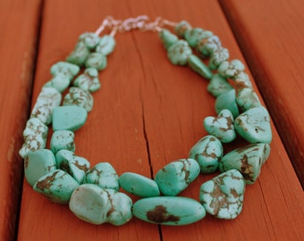 Turquoise Necklace, Chunky Turquoise Necklace