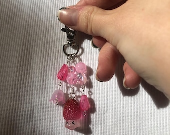 Pinker Pilz Schlüsselanhänger
