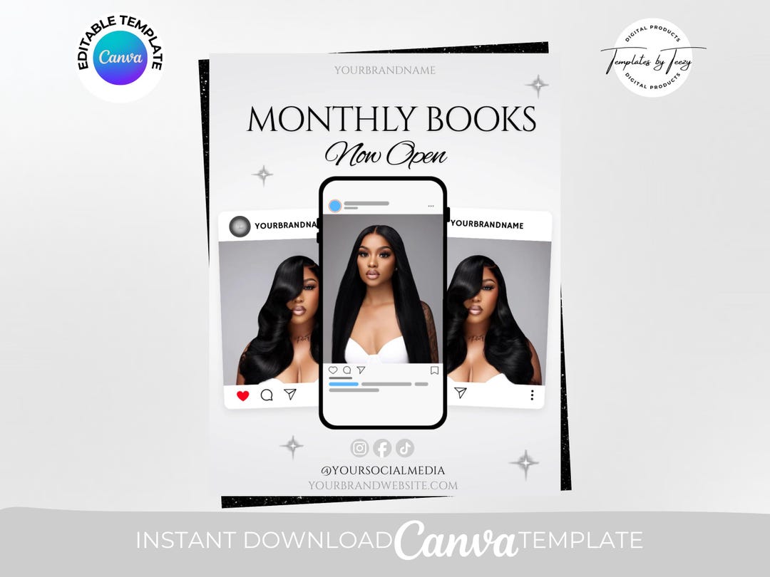 Monthly Books Now Open, Bookings Available, Booking Calendar, Editable ...