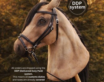 Caballo de juguete realista totalmente personalizado: Caballo de palo Overo Piebald básico pintado, A4 36 cm para niños