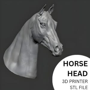 3D PRINTER FILE Horse Head STL File