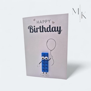 Lustige Geburtstagskarte Kind Geburtstagskarte Bauklotz Happy Birthday Karte Handgemachte 3D Karte für Kinder Erwachsene