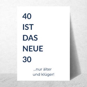 40 Geburtstag Postkarte, lustige Geburtstagskarte zum 40. Geburtstag, vierzig Geburtstag Frau Mann, Grusskarte zum 40 Geburtstagsgeschenk