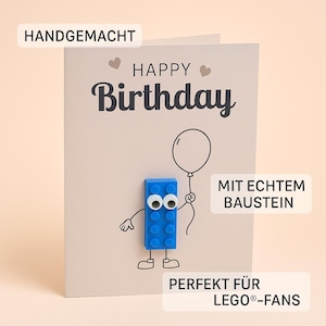 Lustige Geburtstagskarte Kind Geburtstagskarte Bauklotz Happy Birthday Karte Handgemachte 3D Karte für Kinder Erwachsene