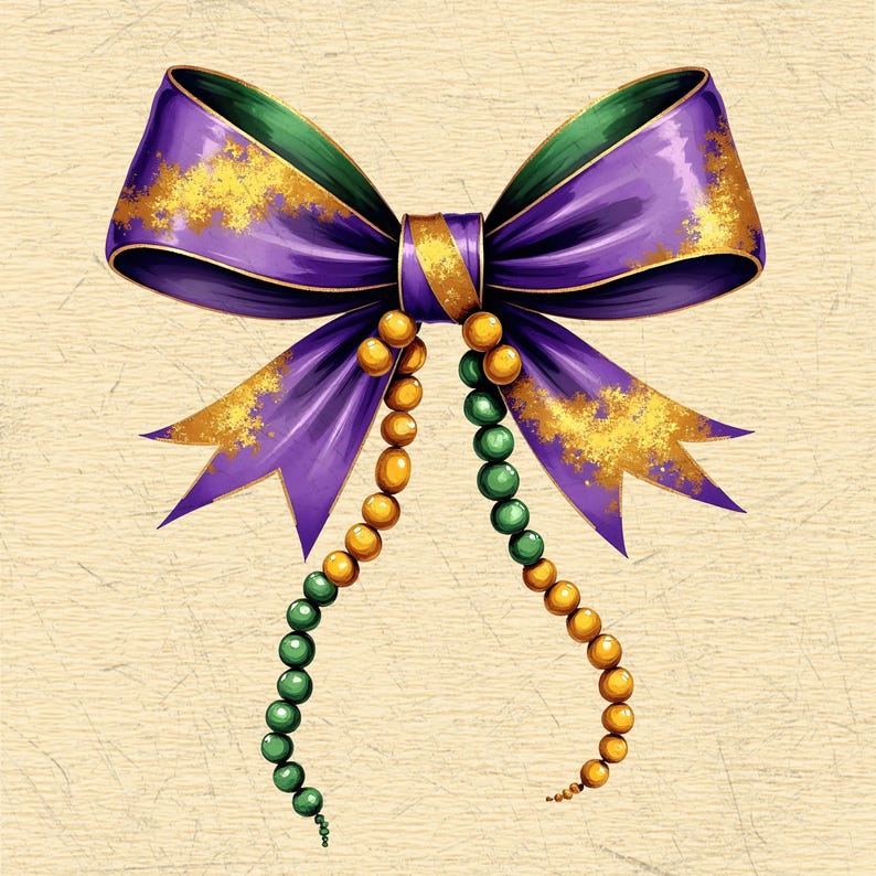 Cream Mardi Gras Bow Pullover main image 0