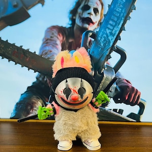 Halloween Clown Accessory Kit | 3D Printed Horror Mask & Chainsaw Set for 17cm doll Art Toys