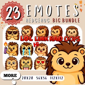 Hedgehog Emote Bundle, Twitch Emotes, Hedgehog Emote Pack, Trendy Emotes, Cute Emote, Hedgehog Emote, Stream Graphics, Digital Download