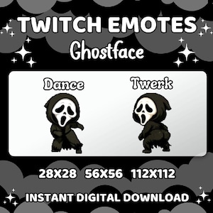 Animated Ghostface Twerk Emote, DBD Emote, Funny Horror Emotes, Stream Chat Graphics - Digital Download