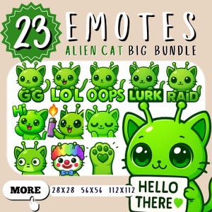 Alien Cat Glorp Emote Bundle, Twitch Emotes, Katzen Meme Emote Paket, Trendy Emotes, Glorp Emote, Alien Cat Emote, Meme Emote, digitaler Download