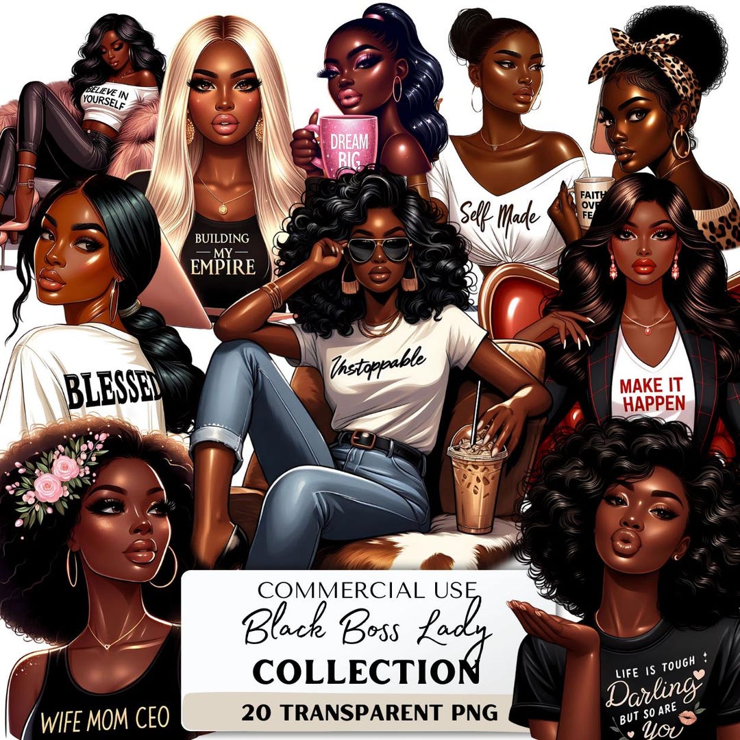 20 Black Boss Lady Clipart Sammlung PNG, Boss Lady, Mädchen Boss ...