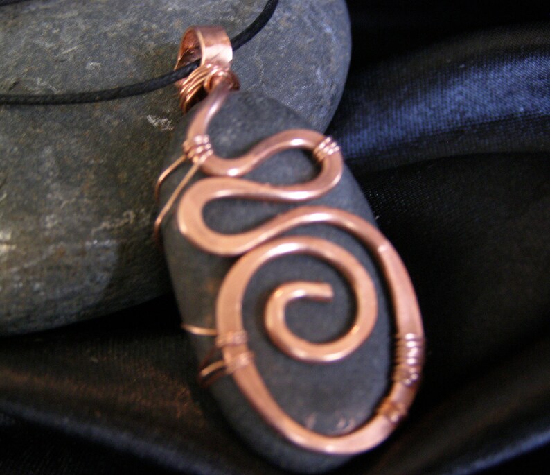 Upcycled recycled jewelry hand hammered copper wire wrap Etsy