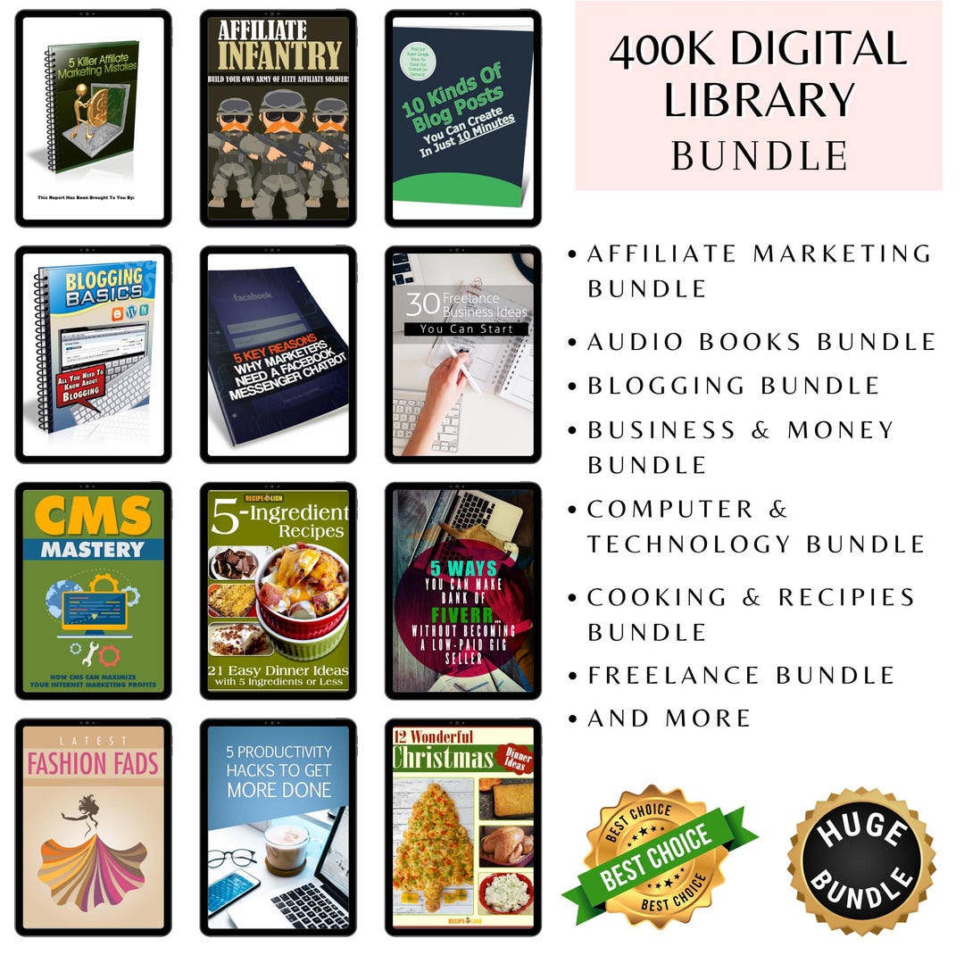 400K Digital Library Bundle | Marketing, Blogging, Business, Tech ...