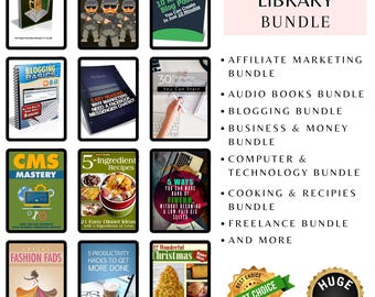 400K Digital Library Bundle | Marketing, Blogging, Business, Tech, Audio, Freelance, Cooking, Fashion, Productivity Books