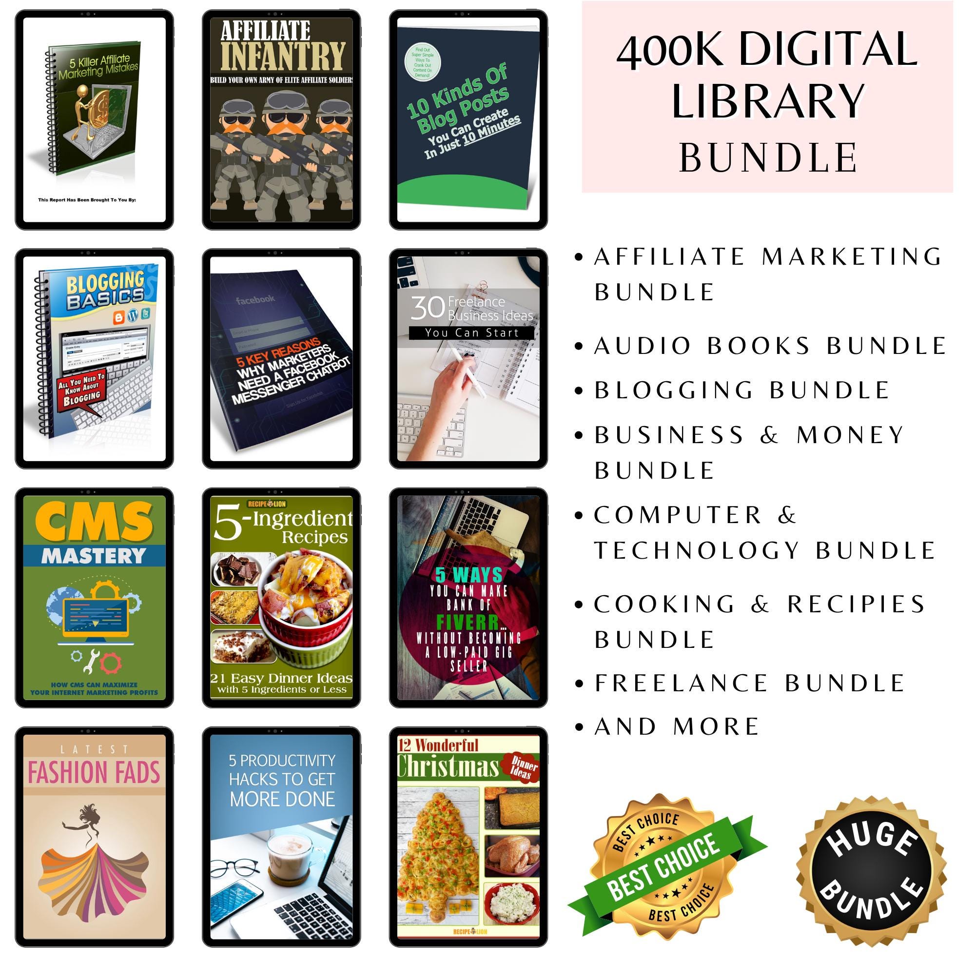 400K Digital Library Bundle | Marketing, Blogging, Business, Tech ...
