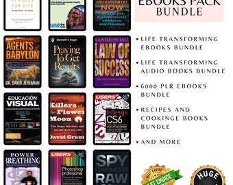 22,000+ eBooks Pack Bundle | Self-Help, Business, Audio, Recipes, PLR, Cookbooks, Learning | Mega Digital Library Set