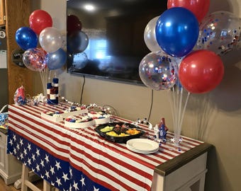 4th of July Decorations, 3 Pack Fourth of July Tablecloth American Flag Table Cloth, Patriotic Party Supplies Decor Memorial Day Veterans