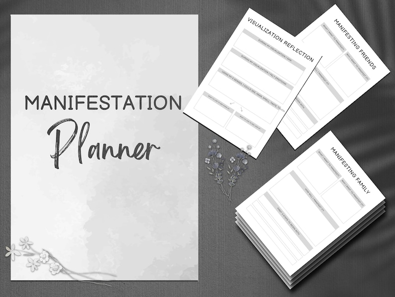 Manifestation Planner Journal Bundle | Law of Attraction Printable Workbook, Vision Board Daily Gratitude Goal Setting Spiritual Mindset Kit image 5