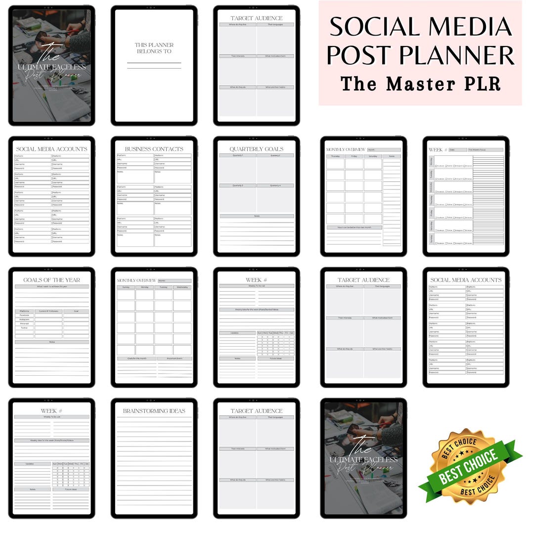 Ultimate Social Media Post Planner | Digital Content Strategy Organizer ...
