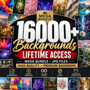 Digital Backgrounds Bundle | Photo Backdrops JPG Pack | Photoshop & Canva Background Collection