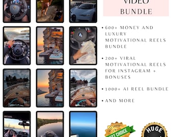 Viral Reels and Video Bundle | MEGA Bulk Pack of Motivational, Luxury, Money, Faceless, Instagram, TikTok, YouTube Shorts Pack