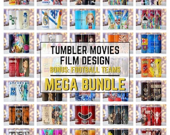 Bulk Tumbler Wrap Movies Film Design Mega Bundle | Football Team, Cartoon, Superhero, TV, Game, PNG Sublimation
