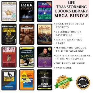 Ebooks Library Bundle | Self Help PDF Collection, Motivation, Business & Mindset Instant Download