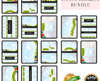 Paquete de maquetas de libros para colorear en Canva / Plantillas de anuncios imprimibles / Exhibición digital editable de productos para vendedores de Etsy
