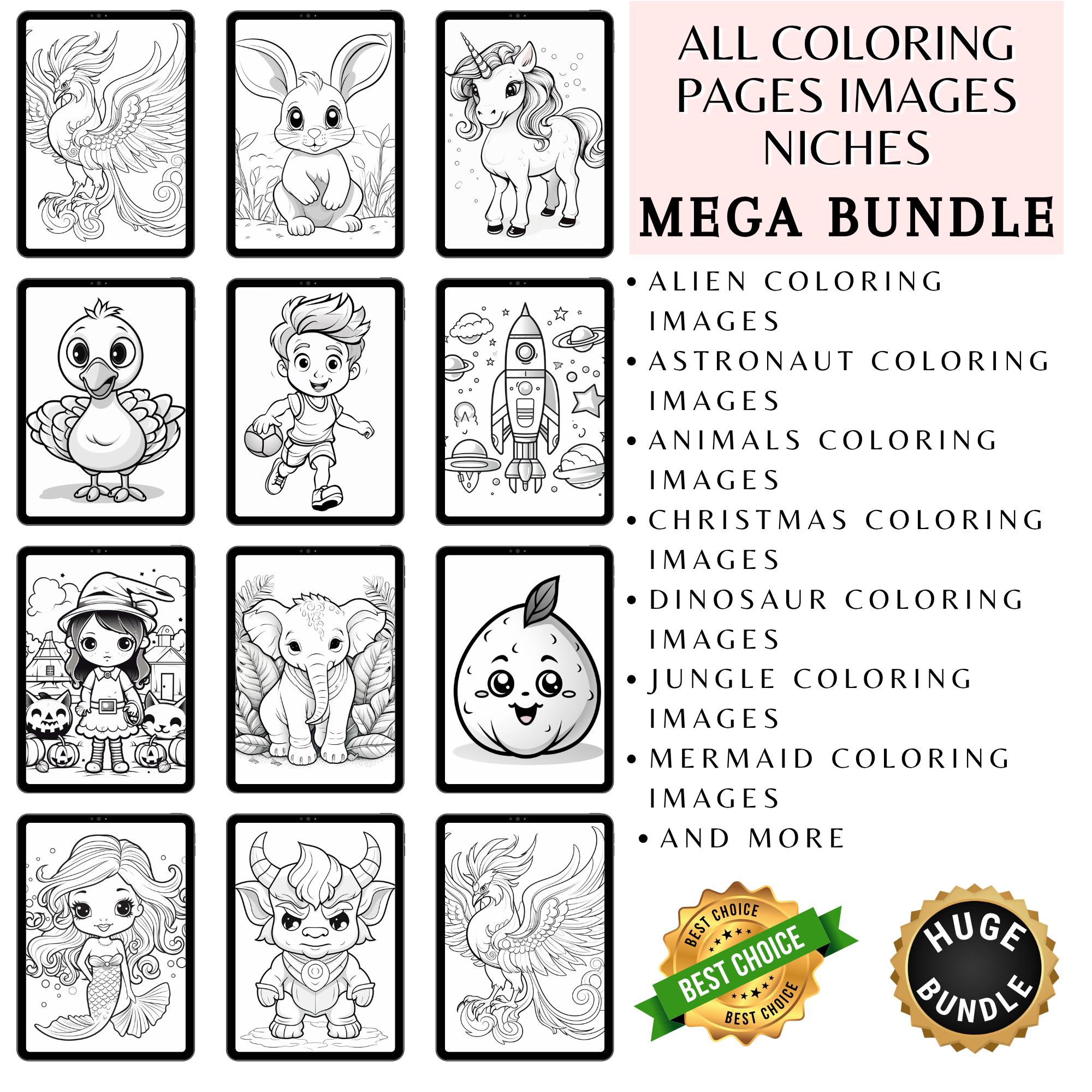 Coloring Pages Bundle | Kids Coloring Sheets, Printable PDF Activity ...