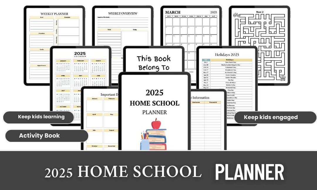 2026 Homeschool Planner Bundle | Monthly Calendar + Personal ...