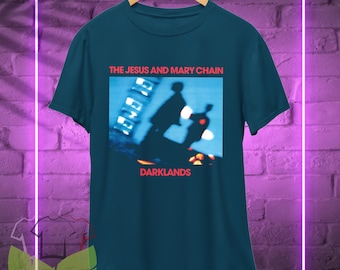 Camiseta de la Cadena de Jesús y María: Camiseta de merchandising de música rock retro de Darklands, sudaderas con capucha