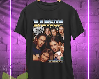 Vintage 90's Hanson American Pop Group Band White Medium T Shirt