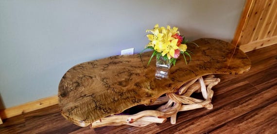 Alligator Juniper Wood Table on Manzanita Freeform Legs - Etsy