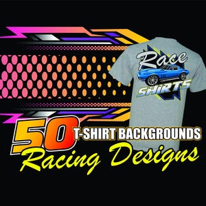 Racing SVG Backgrounds: Editable Motorsports Shirt Designs (Digital Download)