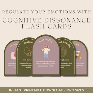 Afdrukbare flashkaarten | Cognitieve dissonantie | Zelfhulptherapiedeck | Op psychologie gebaseerde aanwijzingen voor mentaliteitsveranderingen | Schaduwwerk en genezing