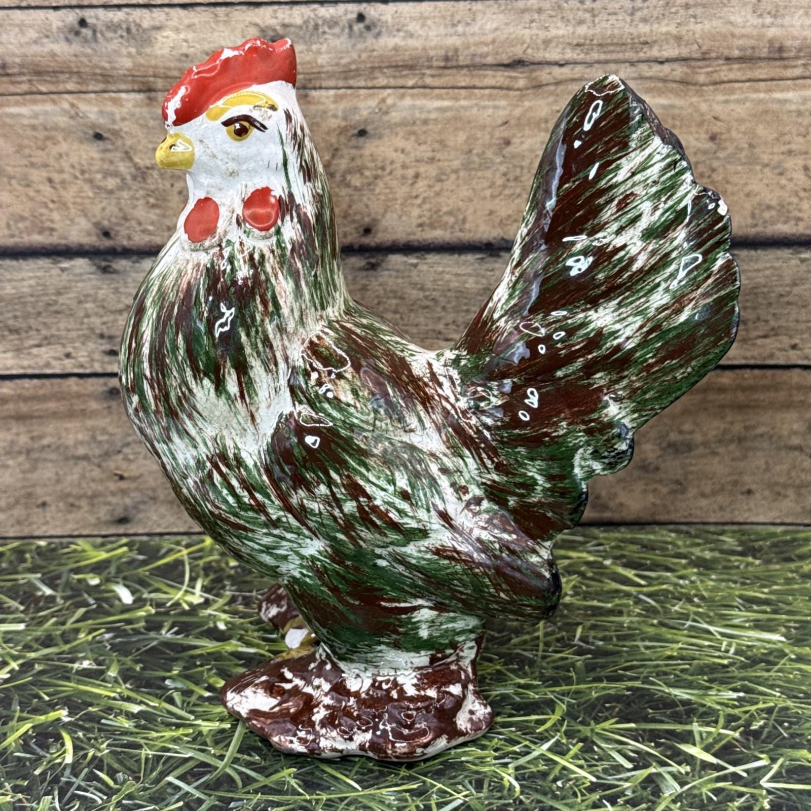 Rooster Collection Porcelain Rooster and Hen Figurine Set: Vintage Farmhouse Kitchen ...