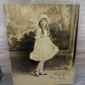 Mary Pickford Sepia Foto: Signerat Hartsook Vintage Skådespelerska Porträtt Samlarobjekt