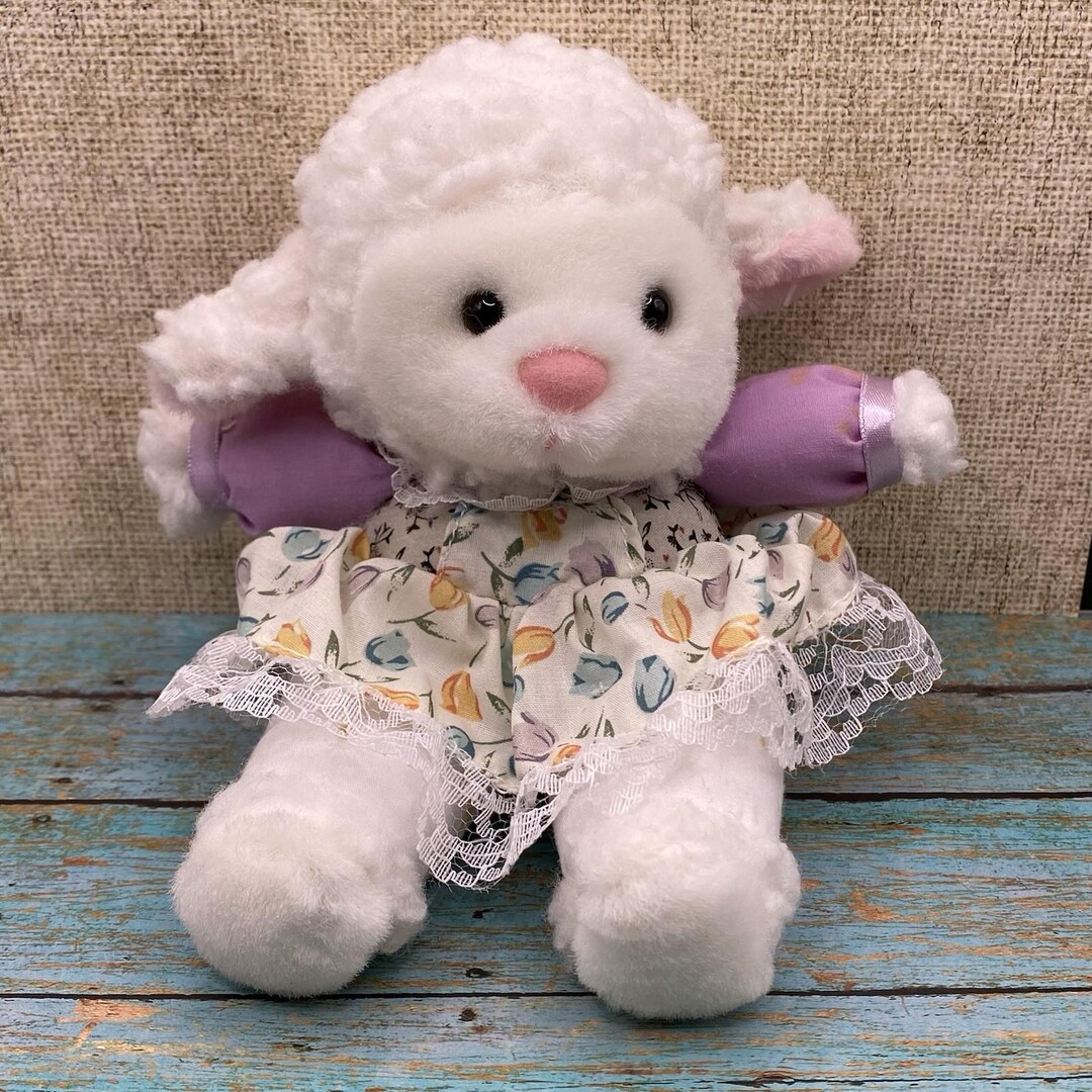 Vintage GAF Lamb Plush Toy: 1997 Floral Dress Sheep Doll - Etsy
