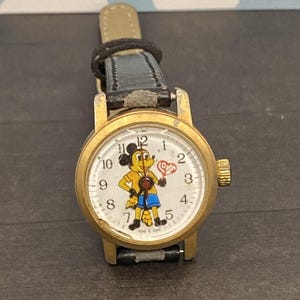 Vintage Mickey Mouse Watch Disney Bradley Timepiece 1970s Collectible Wrist Watch Used Rare Character Watch Untested Kids Gift Idea