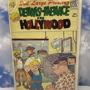 Dennis the Menace in Hollywood 7 Vintage Comic Book | Rare 1950s Kids Humor Comic | Collectible Mid-Century Comics | Classic Art Gift