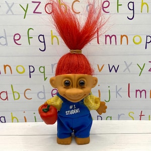 Vintage Troll Puppe Studenten Figur 1990er Jahre Russ Troll Sammlerstück Made In China Troll Figur Geschenk 11 cm Lustige Retro Nostalgie Dekor