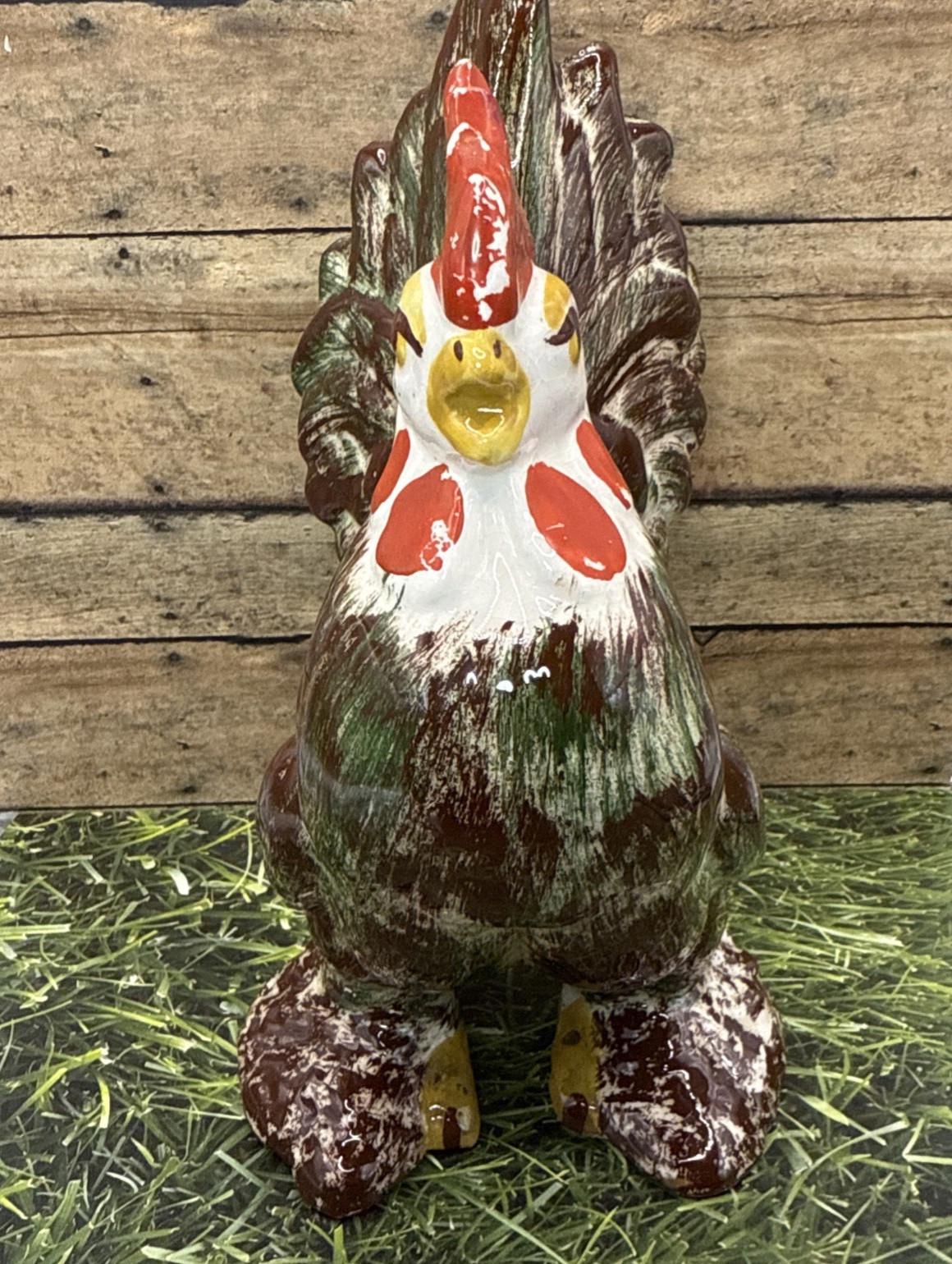 Rooster Collection Porcelain Rooster and Hen Figurine Set: Vintage Farmhouse Kitchen ...