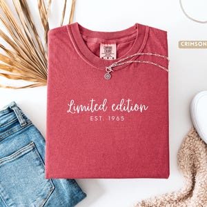 Limited edition Vintage 1965 Shirt, 60th birthday Sweatshirt, 60th Retro Tee, Birth year Number gift, Born in 1965, 60 and fabulous Tshirt