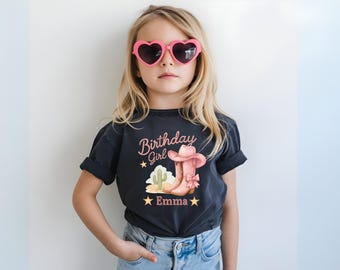 Cowgirl Birthday Girl Shirt, Personalized Toddler Rodeo Tee, Pink Western Shirt For Girls,Country Themed Party Gift, Howdy Shirt,First rodeo