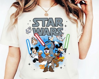 Comfort Colors® Retro Star Wars Disney Shirt, Mickey and Friends Family Graphic Tee