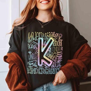 Kindergarten Typography Shirt, Kindergarten Teacher Shirt, KinderGarten Team Shirt, KinderGarten Crew Shirt, Back to School Shirt